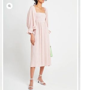 O.p.t smocked gingham dress NWT size Small